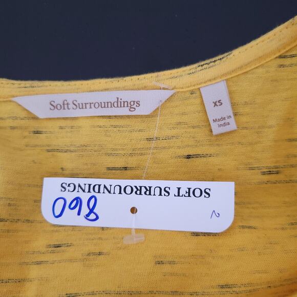 NEW Soft Surroundings Coral Triangle Tee Artisan Gold Embroidered Women XS - Picture 11 of 12